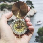 A compass in hand