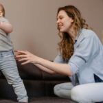 Mother care about her toddler