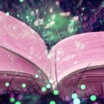 The open book is glittering