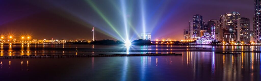 Displaying colourful laser lights