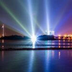 Displaying colourful laser lights