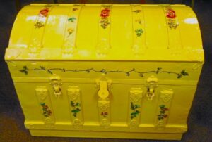 A trunk box yellow in colour