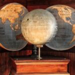 Globe with map