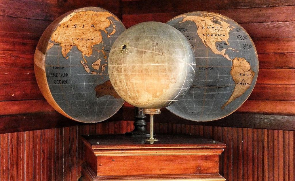 Globe with map